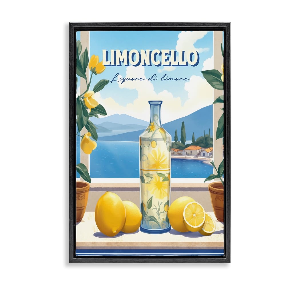 Stupell Limoncello Coastal View Framed Floater Canvas Wall Art Design By Andreas Magnusson