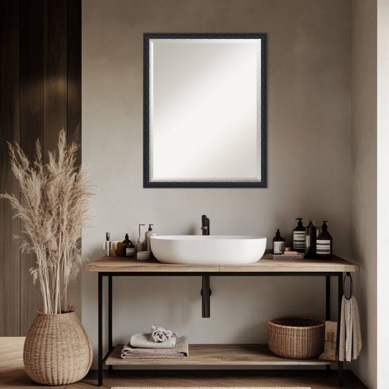Bethany Beveled Wood Framed Bathroom Vanity Wall Mirror