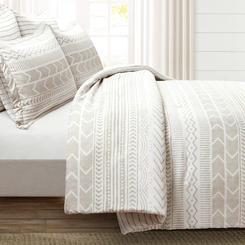 Lush Decor Hygge Geo Reversible 5 Piece Comforter Set