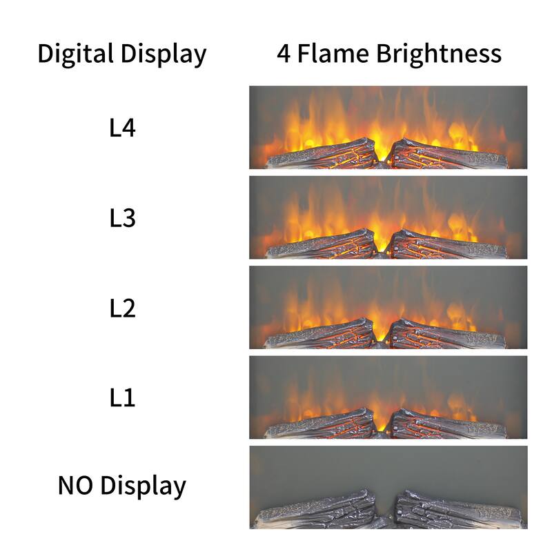 23-inch Electric Fireplace Insert w/1400W Electric Heater