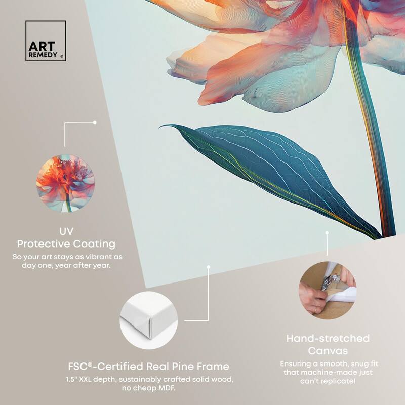 Peony Phases Canvas by Art Remedy, Gallery Wrapped