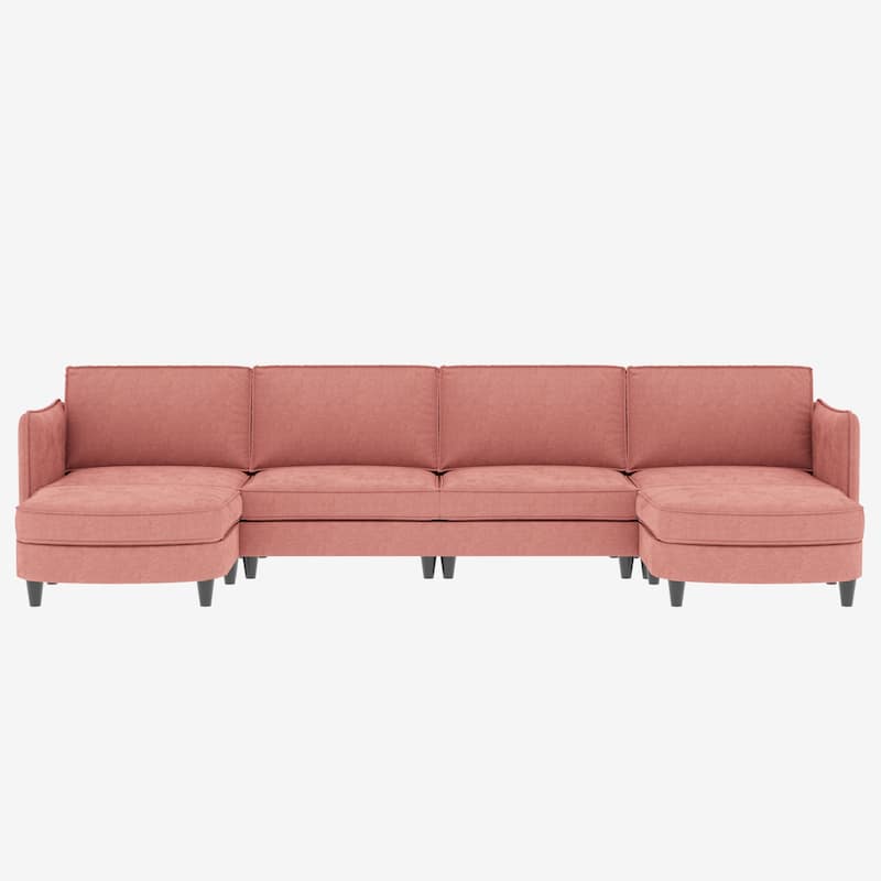 Christopher Knight Home - Benjamin Grand 6-Seater U-Shaped Sofa with Movable Ottoman and Convenient Storage Pockets