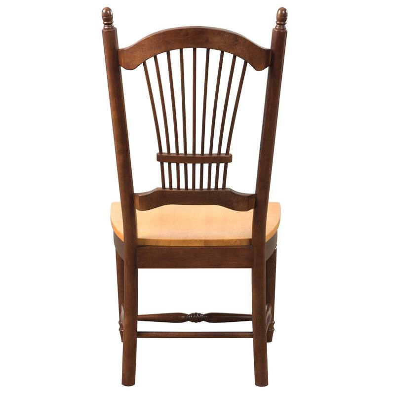 HomeStock Dining Chairs - Oak Allenridge Set of 2 - Brown & Light Oak Finish - Modern Kitchen Seating