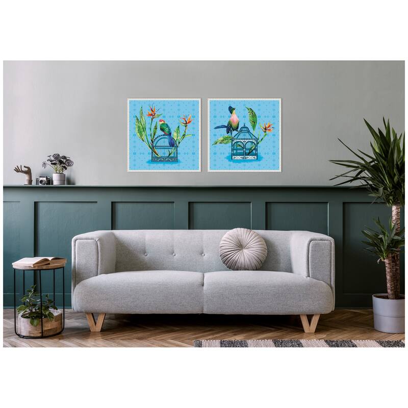 Kate and Laurel Uncaged No. 1 & No. 2 2 Piece Framed Canvas Wall Art Set by Lucia Gianello