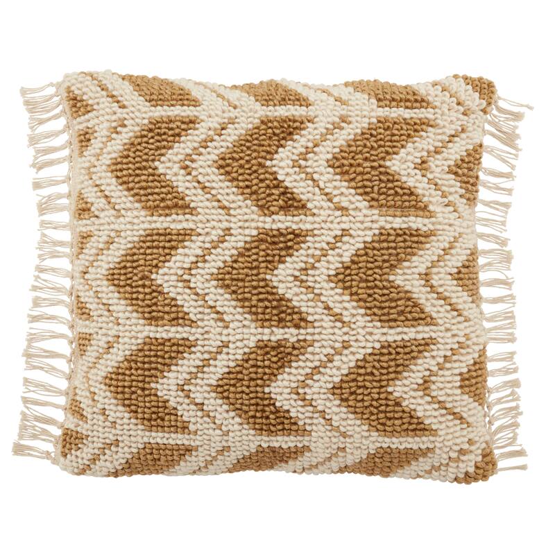 Acheron Chevron Pillow - 22"X22" Cover Only - Gold/Ivory