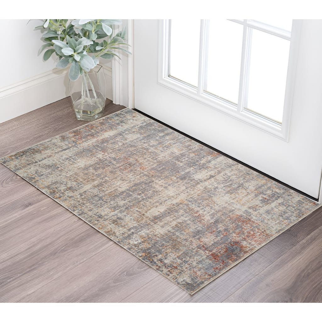 HomeRoots Abstract Traditional Rectangle Area Rug
