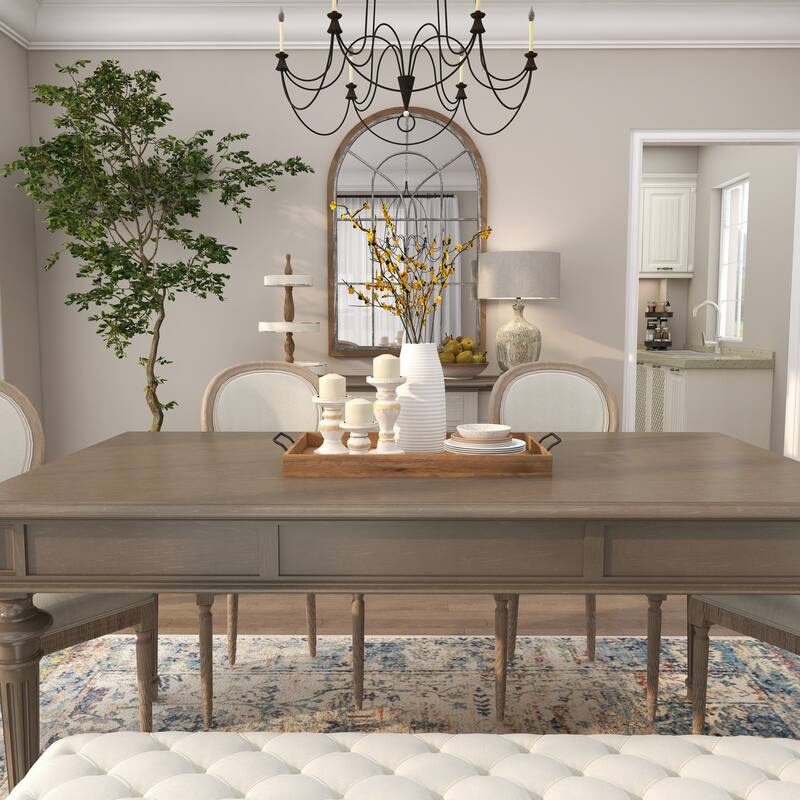 Brown or White Wood Beaded Pillar Candle Holder (Set of 3)