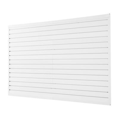 8 x 4 Feet Wall Paneling PVC Garage Slatwall with Accessories Suitable for Both Indoor and Outdoor Use