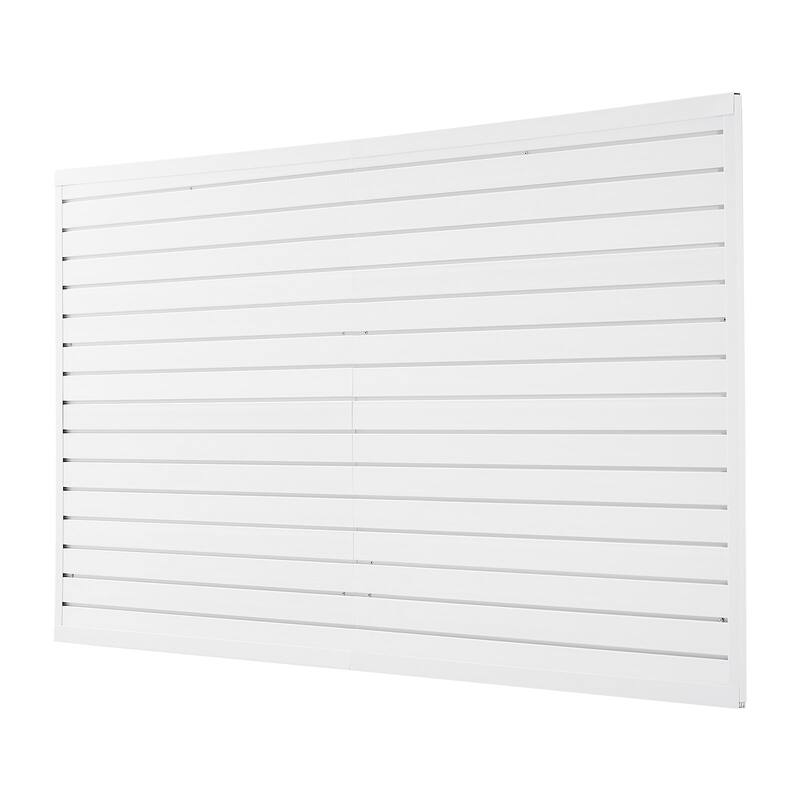 PVC Garage Slat Wall Panel with Modular Design and Suitable for Both Indoor and Outdoor Use - 32 sq.ft - White