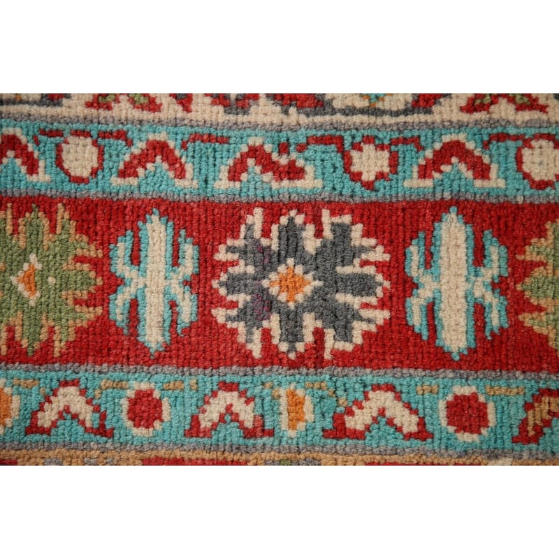 Grey Traditional Kazak Oriental Area Rug Handmade Wool Carpet - 4'0"x 6'0"