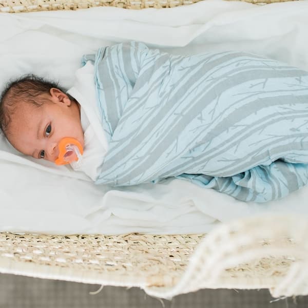slide 2 of 3, 2 - Pack Woodland Forest Muslin Swaddle Blankets - N/A Green