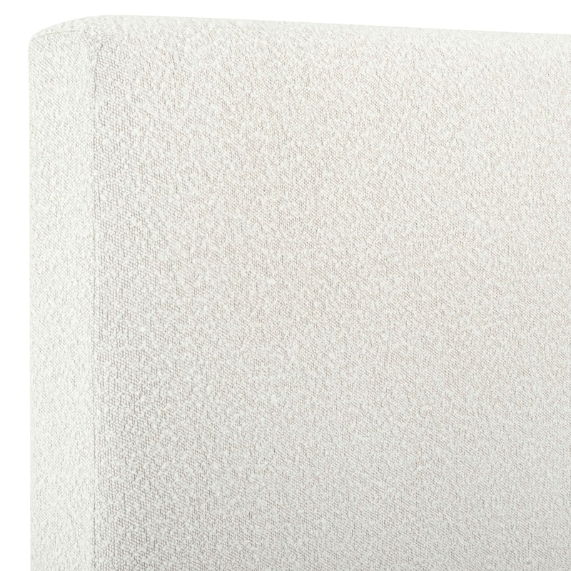 King Size Boucle Platform Bed with Upholstered Headboard and 750 lb Capacity (Box Spring Required)