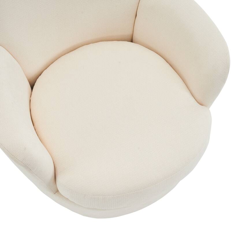 Modern Swivel Barrel Chair with Gold Stainless Steel Base