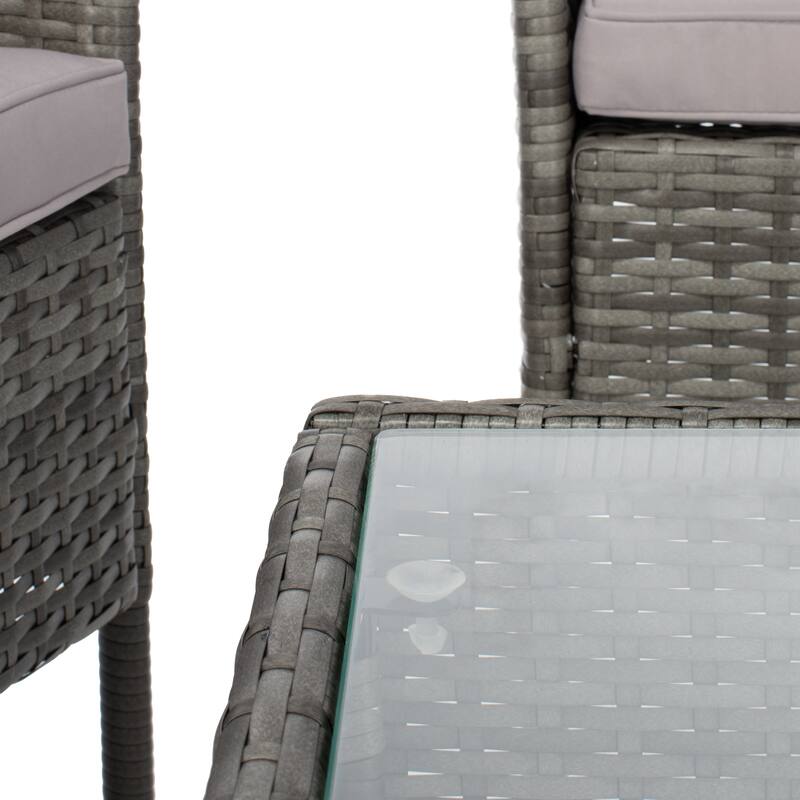 SAFAVIEH Outdoor Amiyah 4-Piece Conversation Patio Set - 24Wx16Dx15H