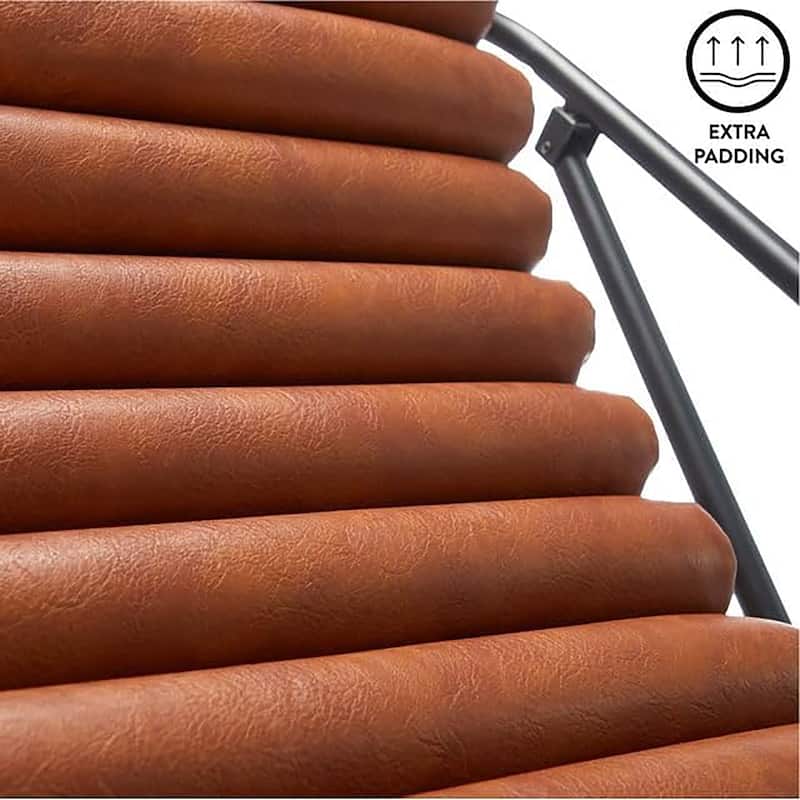 Urban Lifestyle Vegan Leather Ribbed Sling Lounge Chair