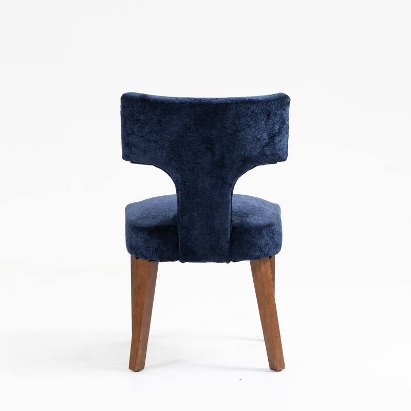 Linen Upholstered Dining Chairs Set of 2, Ergonomic Armless Side Chairs, Kitchen Chairs with Curved Back & Hardwood Frame