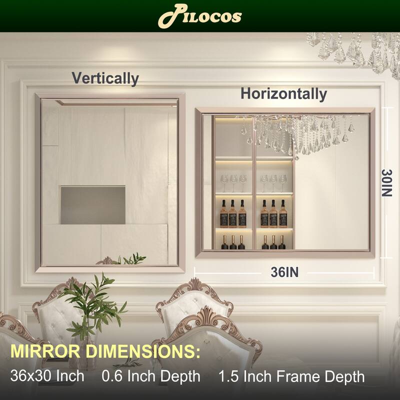 Bathroom Mirrors Wall Mounted Rectangle Vanity Cosmetic Makeup Mirror