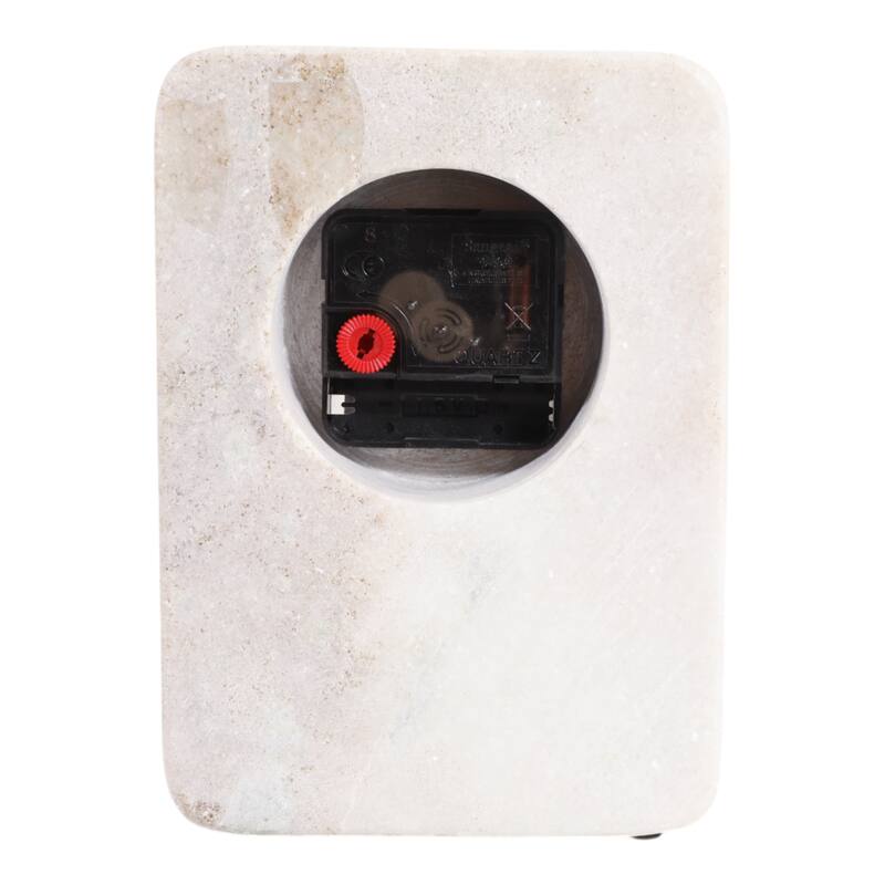 Modern Stone and Marble Clock with Contemporary Design - Beige