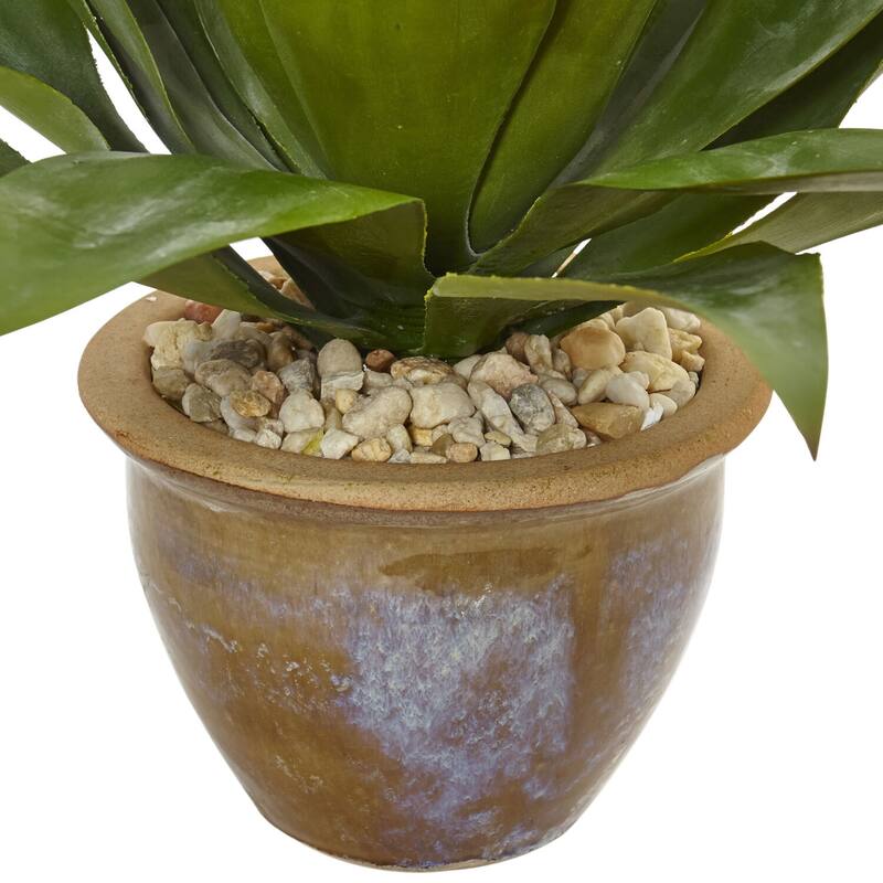 Artificial Succulent Plant in Pot - 14" Faux Desert Arrangement for Home Decor - Green