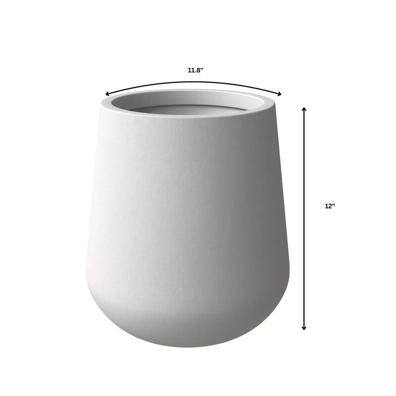 Orchid Round Decorative Fiberstone and MGO Clay Planter Pot With Drainage for Indoor Outdoor Home Office Yard Patio Porch Decor