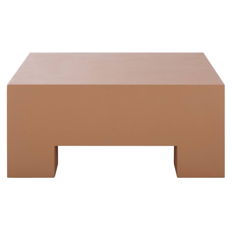 SAFAVIEH Home Aillard Coffee Table - 32"W x 32"D x 14"H - Terracotta