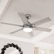 preview thumbnail 1 of 18, Hunter 52" Georgetown ENERGY STAR® Ceiling Fan w/ LED Light, Remote - Contemporary - Easy Install! Brushed Nickel
