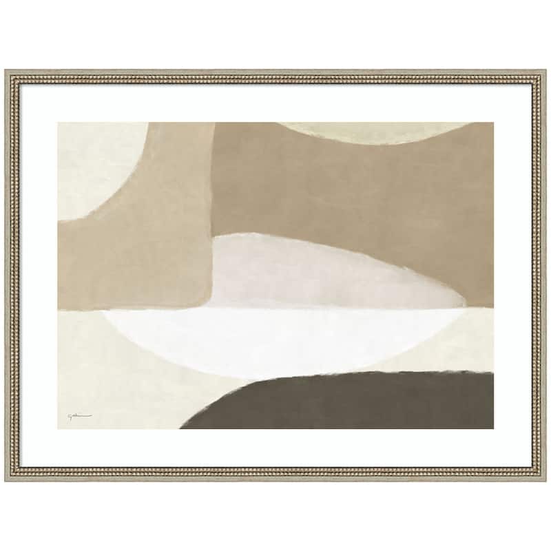 Kate and Laurel Abstract Neutral by Gabrielly Guedes Framed Wall Art Print - 42x32
