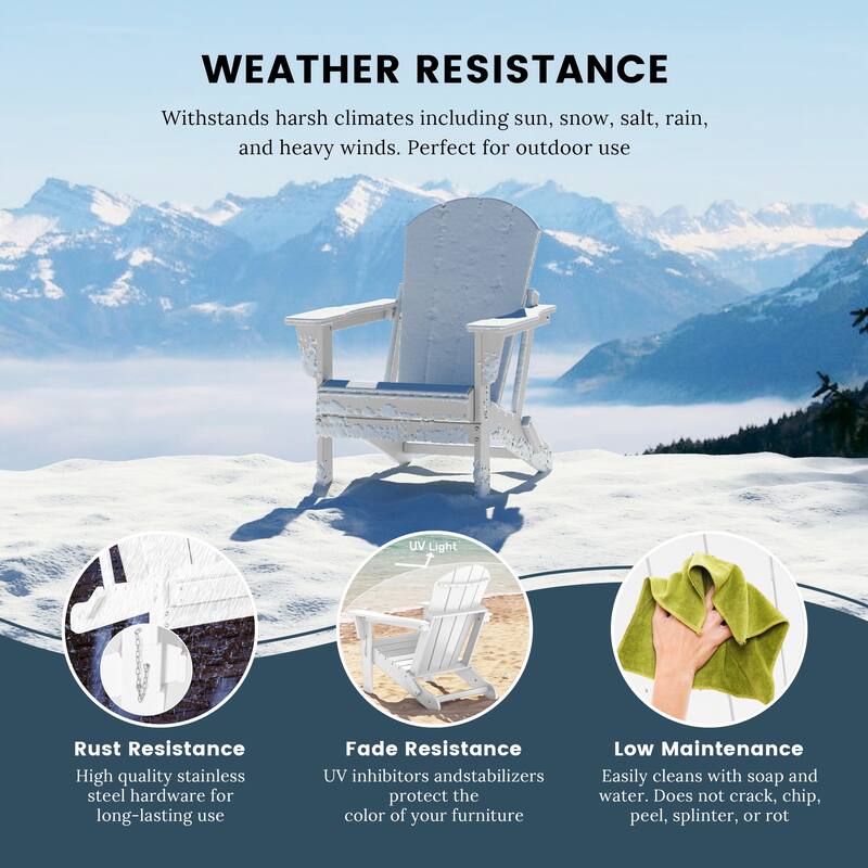 Laguna Hdpe All Weather Outdoor Patio Foldable Adirondack Chairs (Set Of 8)