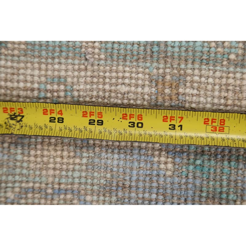 Hand Knotted Oriental 100% Wool Carpet Transitional Floral Navy Blue & Blues Oushak Area Rug - 2' 11'' X 2' 0''