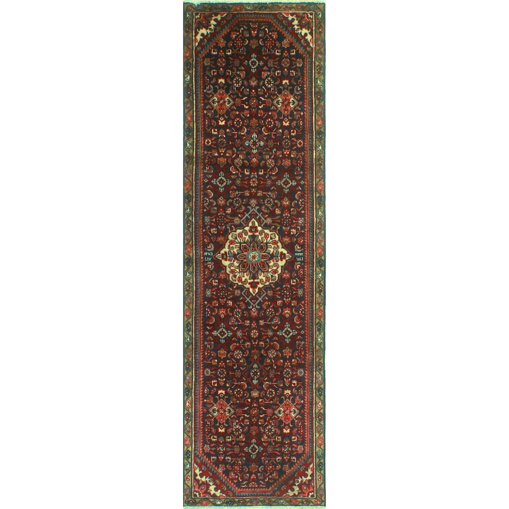 Fine Vintage Distressed Tanyeli Charcoal/Ivory Runner - 2'7" x 9'2"