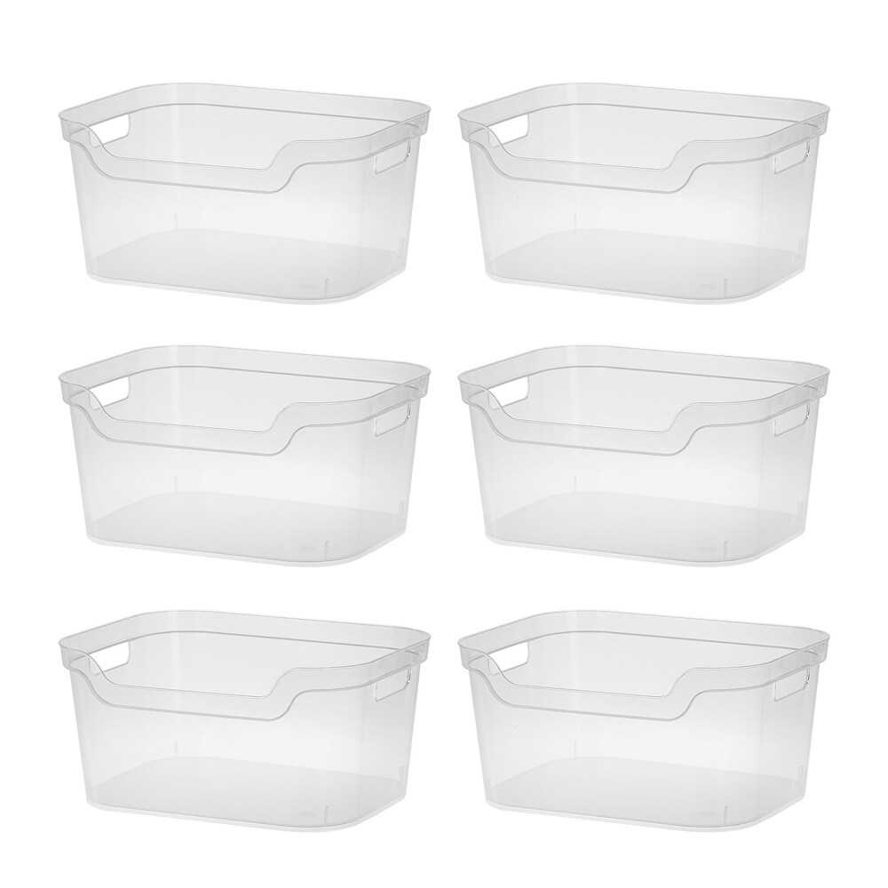 Sterilite Deep Ultra Plastic Kitchen Laundry Storage Organizer Baskets, White - 6 pack