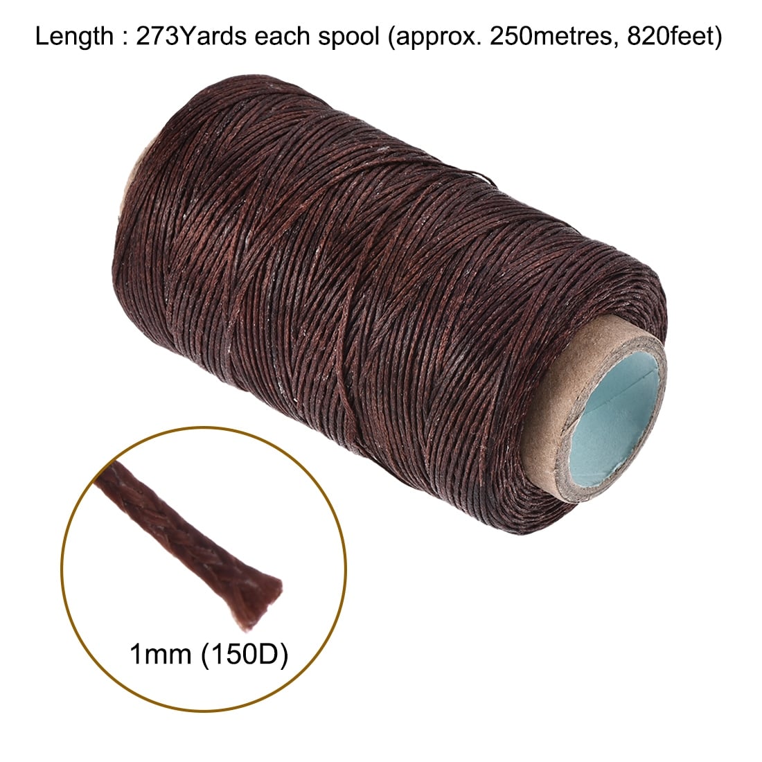 Leather Sewing Thread 186 Yards 210D/1mm Polyester Waxed Cord
