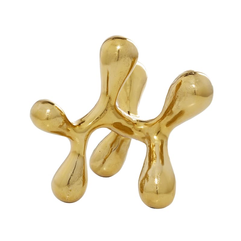 CosmoLiving by Cosmopolitan Gold Aluminum Metal Abstract Decorative Sculpture
