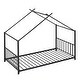 preview thumbnail 19 of 28, Twin Size Metal House Bed with Roof, Easy Assembly