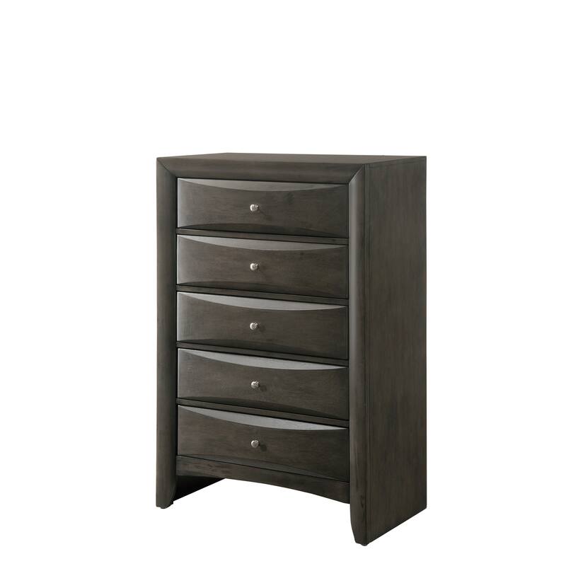 Priscella Gray Bookcase Storage Platform Bed