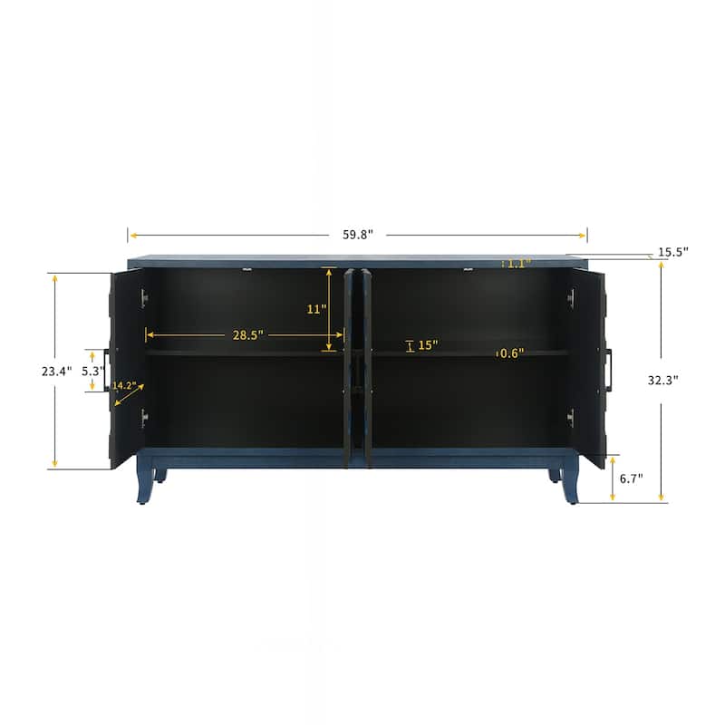 4-Door Wooden Entryway Cabinet