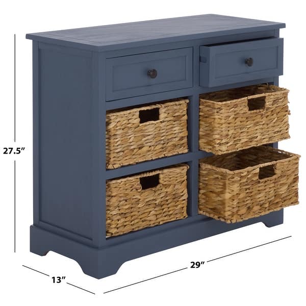 dimension image slide 3 of 5, SAFAVIEH Cape Cod 6-Drawer Storage Unit - 30" W x 13" D x 28" H