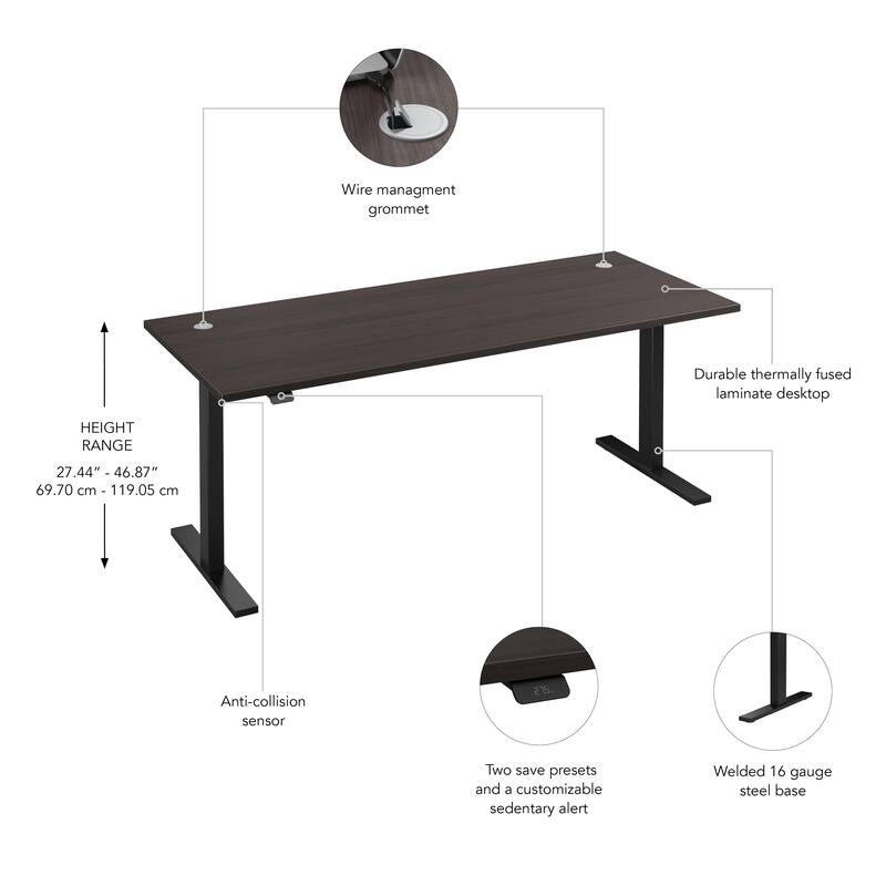 Bush Business Furniture Move 60 Series 72x30 Adjustable Standing Desk