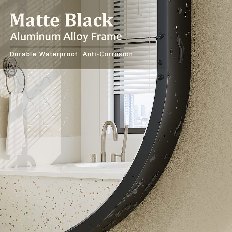 5-Year Warranty Aluminum Alloy Framed French Cleat Mounted Oval Wall Decor Bathroom Vanity Mirror