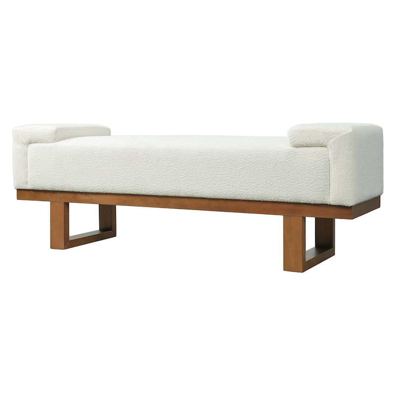 Christopher Knight Home - Modern Upholstered Ottoman Bench with Rubberwood Legs