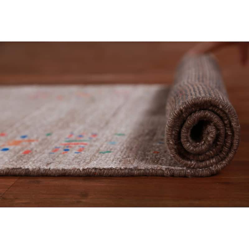 Hand Knotted Oriental 100% Wool Carpet Tribal Tribal Brown Gabbeh Runner Rug - 11' 8'' X 2' 7''