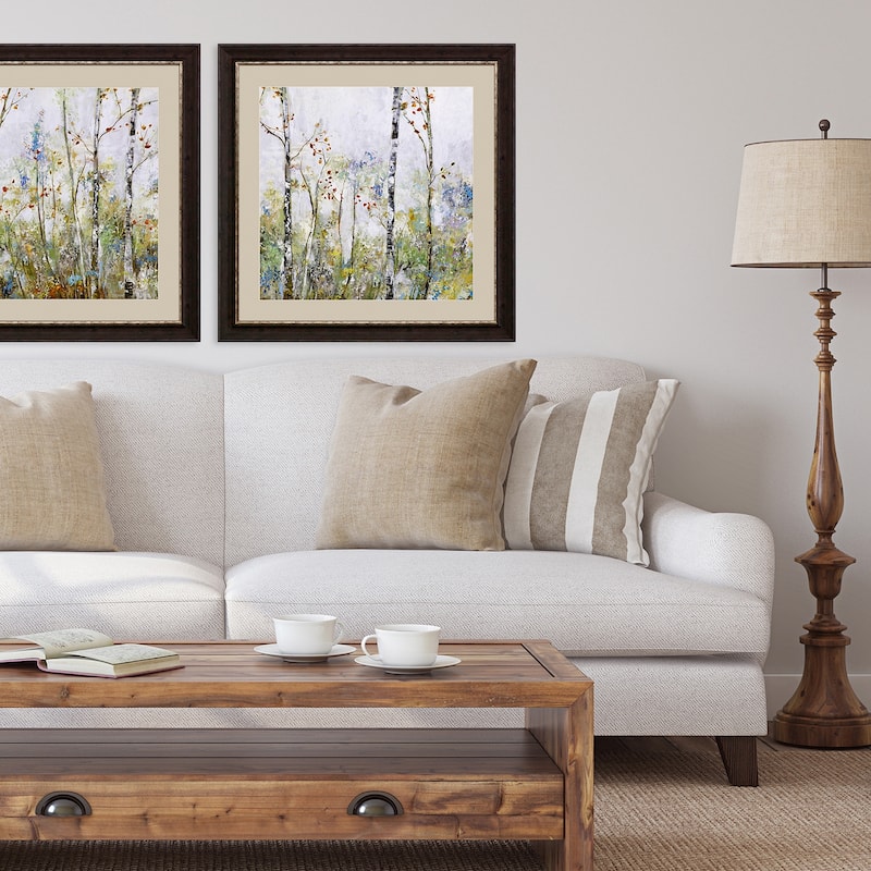 Birch Forest II Framed Art Giclee Under Glass - Green