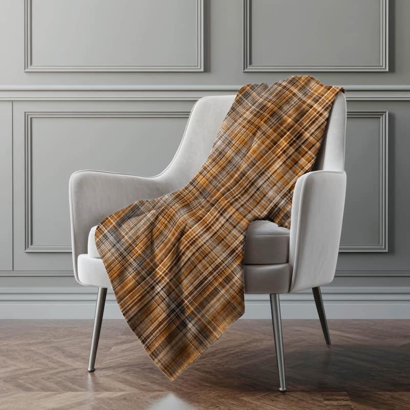 Premium Machine Washable Plaid Sherpa Throw Blanket - Terracotta - 4'2" x 5'10"