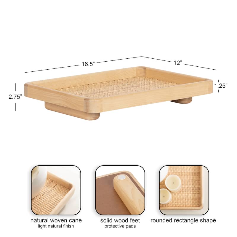 Kate and Laurel Planche Rectangle Woven Tray