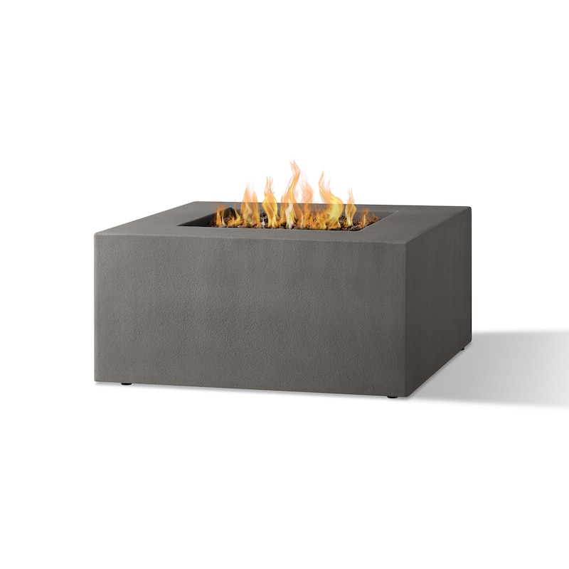 Provo Casual Square Natural Gas Fire Table in Carbon by Jensen Co - 40 x 40 x 19