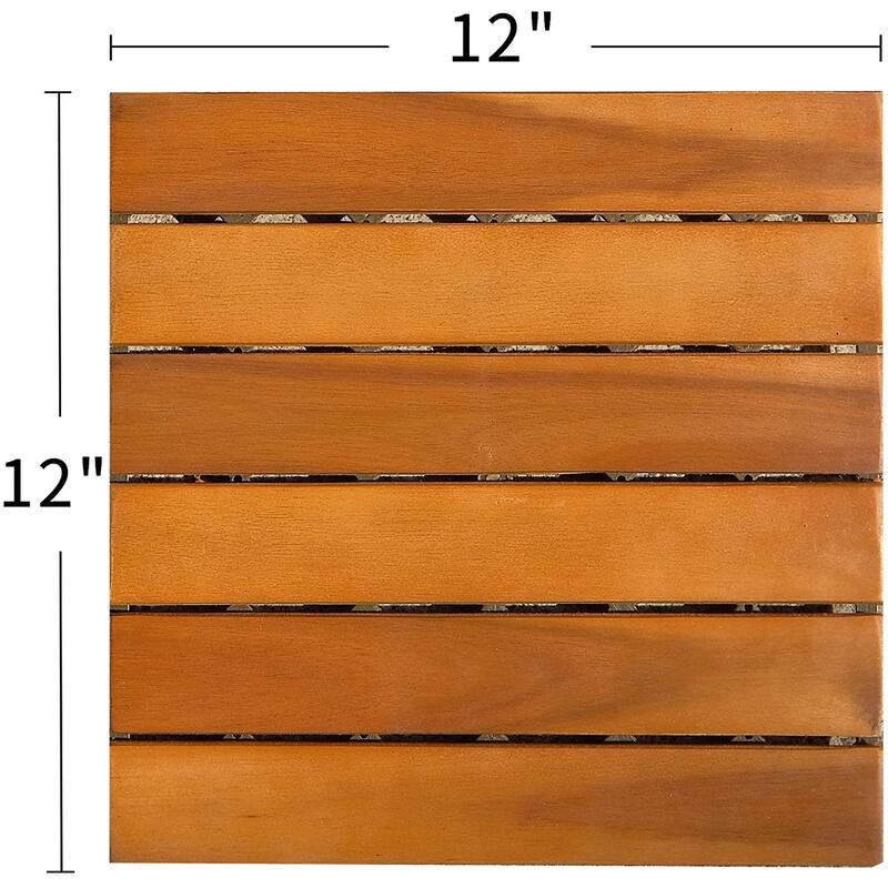 MCombo Deck Tiles 12"x12" 10Pcs, Acacia Wood WF01/02/22/33/44