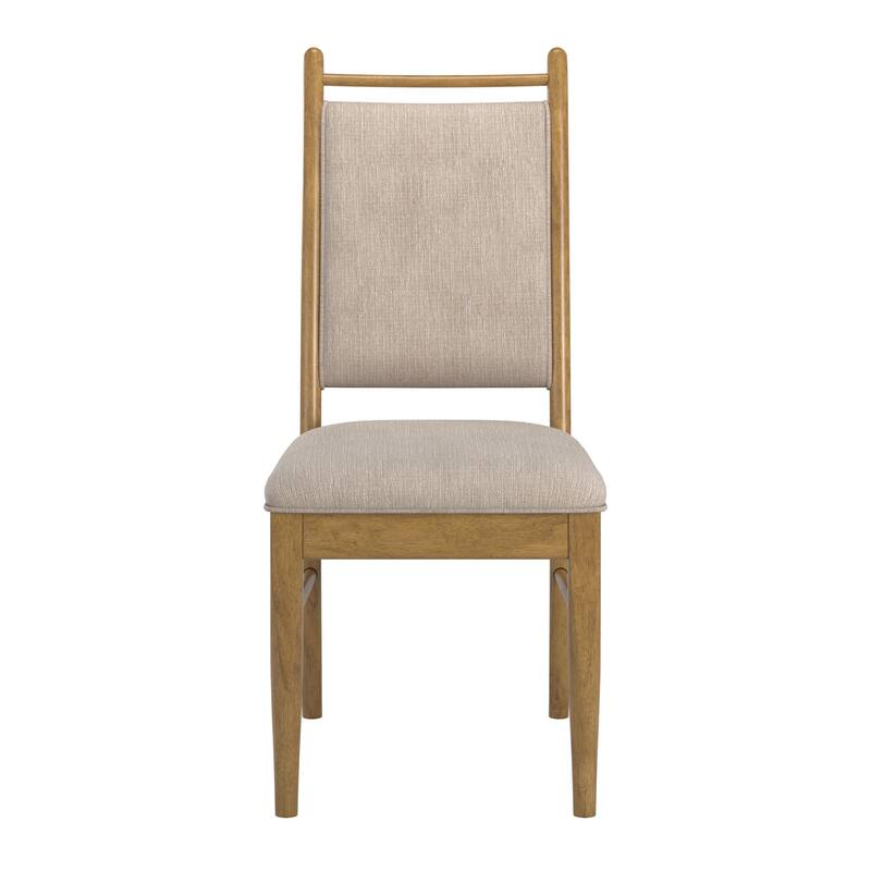 Harstad Wood Finish Beige Fabric Dining Chair (Set of 2) by iNSPIRE Q Modern
