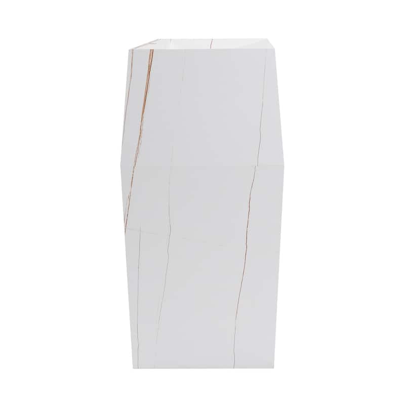 Fine Fixtures Canyon Collection, Elegant Square Shaped Pedestal Sink, - N/A