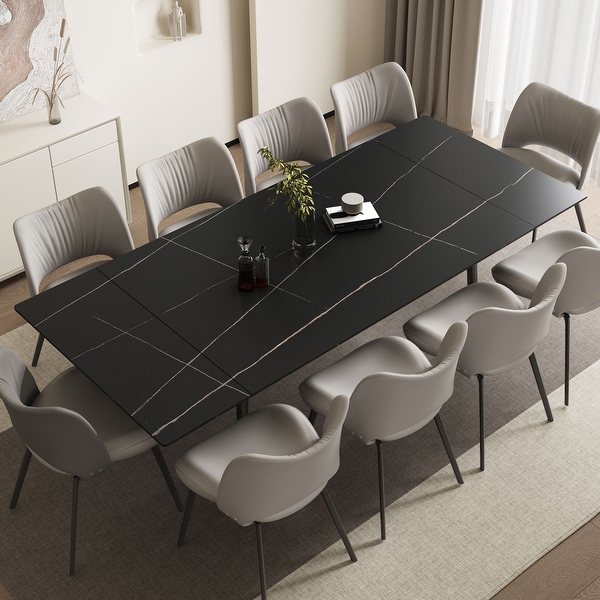 LE PAIN DE LA TERRE A’ LA TABLE 62.9'' to 94.4'' expandable Slate rectangular Glossy White