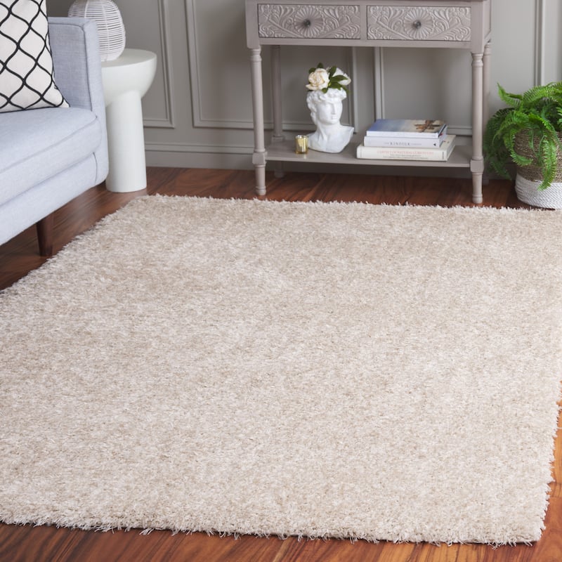 SAFAVIEH Lindsay Shag Luann Contemporary Rug - 4' x 6' - Beige